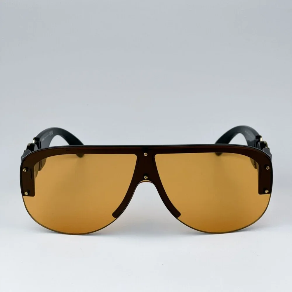 Versace VE4391 GB1/7 BRAND NEW Sunglasses Black Orange Shield Unisex